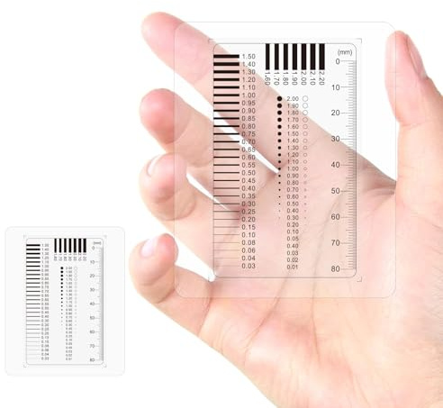 Medidor de ranuras: herramienta de medición de grietas de alta precisión, móvil y resistente, para profesionales y artesanos (juego de 2 unidades)