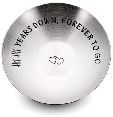 Cueillir Terre 10 Year Anniversary Tin Gifts for Him Her - Ten Year Anniversary Wedding Gifts for Wife Husband Romantic Ring Holder Jewelry Tray, Ten Year Anniverse Valentine Ideas Gift for Women Men