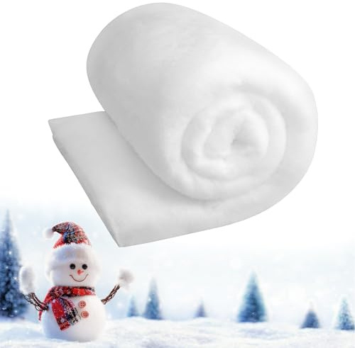 Yunzhou1230 Fake Snow Blanket, 31.5 x 7.9ft Soft White Artificial Snow Roll for Christmas Village, Winter Wonderland Decorations, White Christmas Snow Blanket for Displays, Holiday Decor