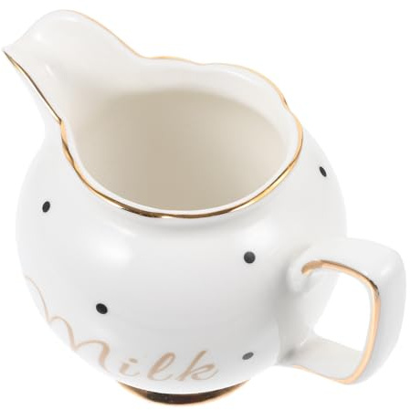 DONFAMDS Lattiera Piccola in Ceramica con Decorato Dorato Bricco per Latte e Zucchero Stile Europeo Versatile per Caffè e Party Resistente e Facile da Pulire