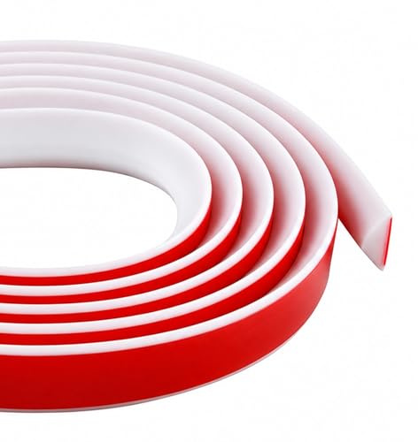 HH-uytnglo Striscia di protezione per doccia antiscivolo e perdite, guarnizione per porta della doccia, striscia d'acqua pieghevole, separazione asciutta e umida, cucina, bagno, altezza 1,2 cm, bianco