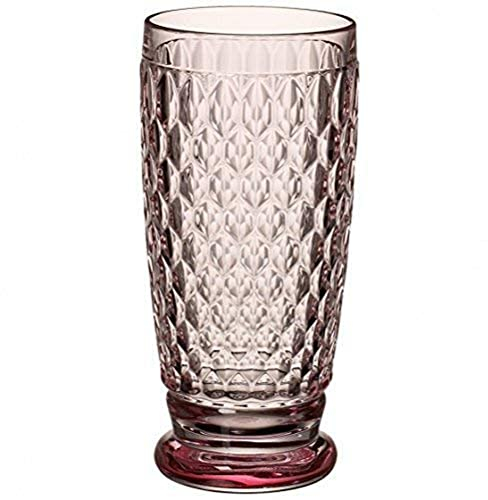 Villeroy & Boch 1173090114 Boston Coloured Long Drink Pink, 400 ml, Crystal Glass, 8 x 8 x 16.2 cm