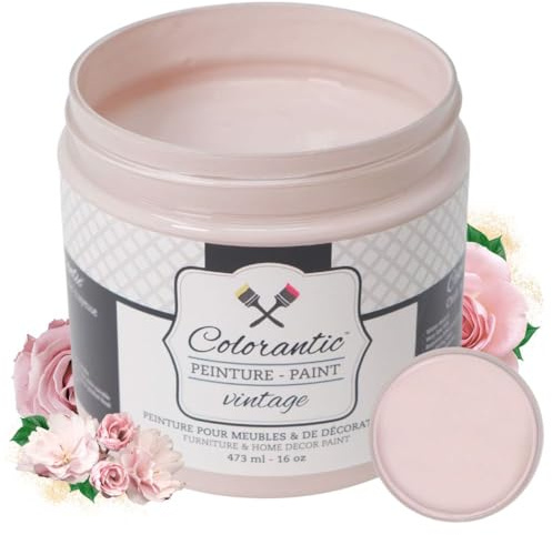 Colorantic Vintage Furniture Chalk Based Paint for DIY Home Decor Craft Art (Dusty Rose, 16 oz)