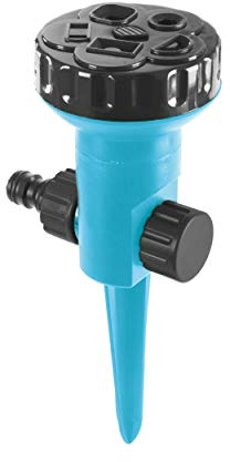 Cellfast Irrigatori per Prato Circolari 5 Funzioni Irrigatore Circolare con Flusso d'Acqua Controllabile per Prato Fiori Piante Regolazione A Gradini Basic
