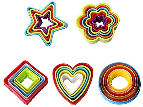 LHKJ Set di 25 Tagliabiscotti Stampi, Colorate Formine per Biscotti Stampo per Biscotti