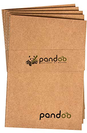 pandoo A5 Notizheft blanko 5er Set aus Bambus-Fasern | Bullet Journal, Tagebuch, Notizbuch | 40 Blatt
