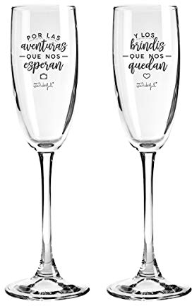 Mr. Wonderful Dos copas de Vidrio para parejas que se quieren con locura, 170ml, Color Claro, 1 unidad