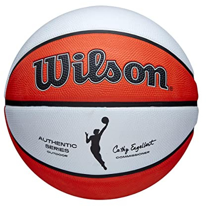 Wilson Pallone da Basket WNBA AUTHENTIC SERIES, Utilizzo Outdoor, Gomma Tackskin, Misura: 6, Marrone/Bianco