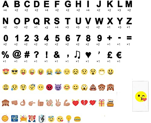 Letrero con luz cinematográfica, paquetes de letras adicionales, estilo cine, para caja de luz A4 (148 unidades, negro)