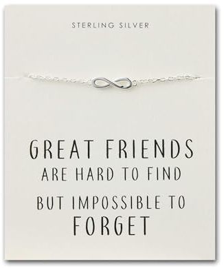 Philip Jones Sterling Silver Friendship Quote Infinity Bracelet