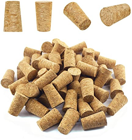 120 Natural Soft Wood Corks, Tapered Cork Wooden Beer Bottle Stopper for Wine Making Craft, Leakproof