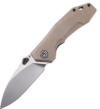 Petrified fish PFP04 Havrog Klappmesser, 3.15 K110 Stahl Klinge Micarta Griff EDC Taschenmesser (Khaki Micarta)