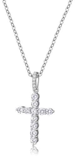 Kenivira Cross Necklace for Women Silver Necklace with Cross Pendant Silver Cross Necklaces for Women Trendy Gold Jewelry Gifts for Women Girls