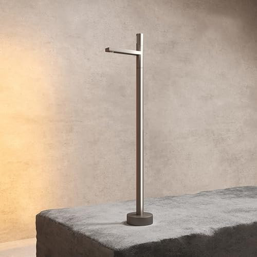 BiaoTeng Grifo de Bañera Exenta Grifo de Suelo para Bañera Latón Frío y Caliente Grifo para Bañera Independiente para Baño Gris