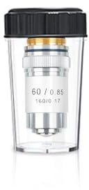 Vabiooth 60X Objective Brass Achromatic 195 Objective Lens Clear Standard 20mm Thread Biological Microscope Objective Telescope Accessories, Sliver Color