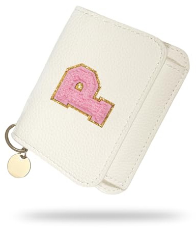 Girls Wallet, Initial Women's Wallets, White Small Wallet for Kids with 5 Card Slots Holder, Personalised Purses Gifts for Girls and Women, Birthday Gift, Christmas Gifts, Travelling Wallets Gift (P)