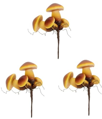 TOYANDONA 3pièces Mushroom Garden Stake Décor Sculpture De Champignon Réaliste pour Décoration De Jardin Pelouse Et Intérieur Accessoire Créatif Et Unique Genre