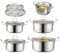 Set di pentole antiaderenti, in acciaio inox, adatte a induzione, per ristorante, cucina, casa, cottura a vapore e preparazione di zuppe