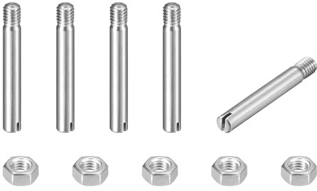 sourcing map 5 perni cilindrici con intaglio, M3 x 22 mm, in acciaio inossidabile 304, con filettatura esterna, viti con scanalatura con dado per installazione di mobili per armadi (GB878)