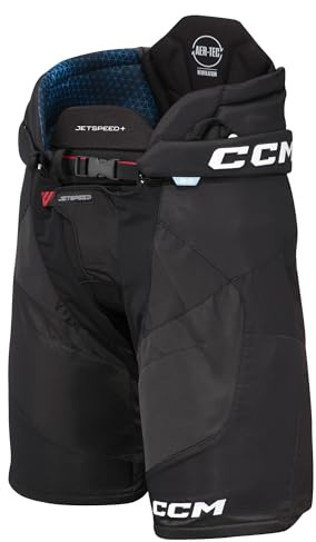 CCM JetSpeed + Pantaloni da hockey su ghiaccio per anziani, Nero , L