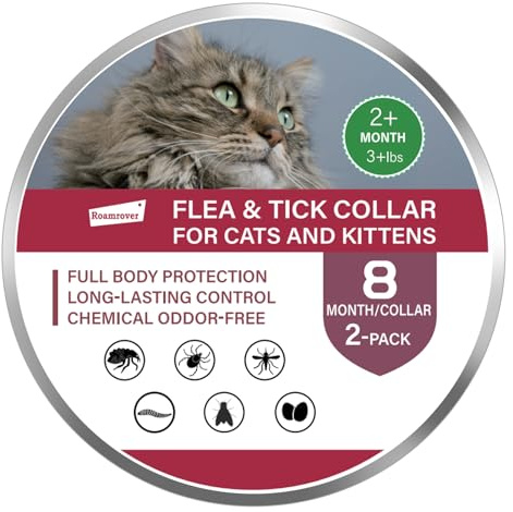 2 Collar Antiparasitario Gatos. con Aceite Esencial Natural. Protección de 16 Meses contra Pulgas y Garrapatas. Prevención sin Productos Químicos