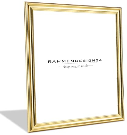 Rahmendesign24 Bilderrahmen Puzzlerahmen Atheno | Blattgold 60x80cm (PUZZLEFORMAT)| Barockrahmen Vintage Antik Stil | Klassischer Fotorahmen für Poster und Puzzle | Galerierahmen