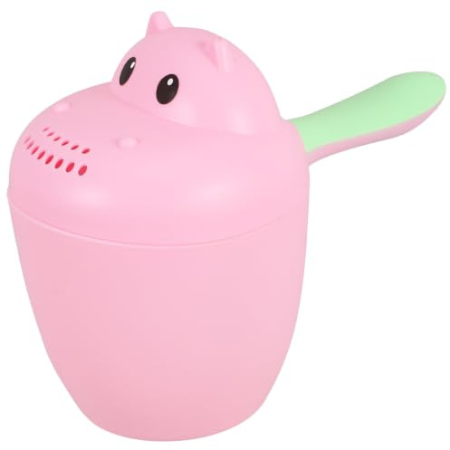 RUNROTOO Bath Rinser and Easy Hair Washing for Entertaining Babies Hippo Shaped Shampoo Cup in Pink, Cute and Adorable Pp Material Shower Rinser with Ergonomic Scoop