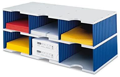 Styrodoc Trio Jumbo 268032238 Station de tri avec 6 compartiments Gris/Bleu