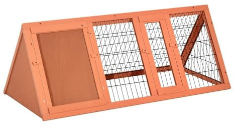 PawHut Gabbia per Conigli e Animali Domestici in Legno di Abete 118 x 50 x 45cm