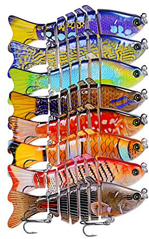 CHSEEO 1PC Señuelos de Pesca Multi-articulado Cebo Duro Swimbait Cebo de Pesca Crankbait Gancho Agudos Cebos Artificial 7 Segmento 10 cm/ 15.5g (Colores aleatorios)#1