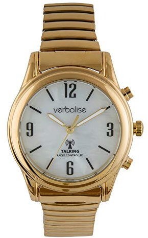 VLRC-208EXP Ladies Radio-Controlled Talking Watch 9ct Gold-Plated Case; Speaks Time & Date etc; Ideal for Visually Impaired, Blind & Elderly, 2 Year Guarantee, UKs No1 for Quality Service and Choice