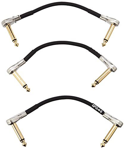 BOSS BPC-4-3 – 3er-PACK, Länge: 10 cm – Platzsparendes Patch-Kabel für Pedale mit schlanken Pancake-Steckern