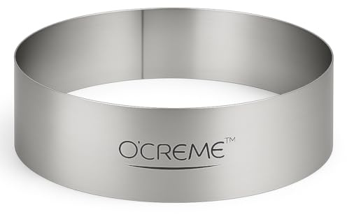 O'Creme Cake Ring Sturdy Stainless Steel Round Mousse Cake Ring Mold for Baking, Dessert Cake Decorating Pastry Rings 14 Inch Diameter x 3 Inch High