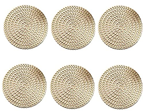 LAIYOHO 6 Stück Untersetzer Teller & Kaffee-Untersetzer aus PVC – Goldene Isolierpads mit Aushöhlung, rutschfeste Küchen-Untersetzer für Zuhause, Praktische PVC Pads (10 x 10cm
