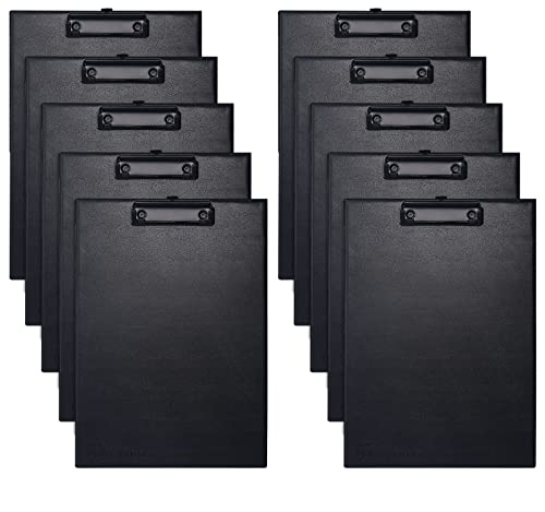 COSHEHKG A4 Klemmbrett,10 Stück PU Klemmbretter Set Schreibbrett mit Metallclips, Standardgröße 32 x 23cm Klemmbrett Schwarz Zwischenablage für Dokumente, Büro und Schule, Menü