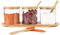 Czemo Gewürzgläser 3x300ML Gewürzdosen Glas Gewürzstreuer Set mit Löffel Deckel Paletten Gewürz Gläser Salzdosen Zuckerdosen Set Gewürzbehälter Salz und Zucker behälter für Küche und Esstisch