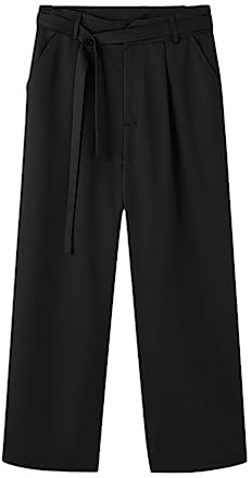 Vogrtcc Pantaloni A Gamba Larga A Vita Alta da Uomo Black XXXL