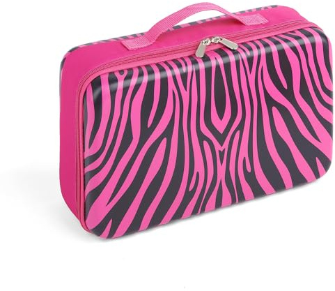 Badger Basket Stylish Travel Case for 12 Inch Fashion Dolls - Storage Solution with Pockets for Doll Accessories, Best for On-The-Go Travel - Animal Print Design