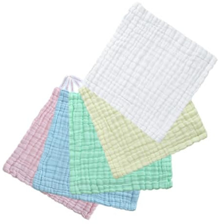 ibasenice 5 Piezas Toalla Infantil Toallita para Niño Pequeño Paños De Muselina Cara Cuerpo Comodo Toallitas para Toallita Infantil Recién Nacido Toalla De Cara Absorber Agua Algodón