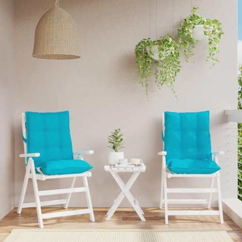 Rantry Niedriglehner Auflagen 2 STK. Sitzkissen Rückenkissen Sitzpolster Sitzauflage Gartenstuhlauflage Niederlehner Auflage Polsterauflage Gartenstuhl Stuhlkissen Türkis Oxford-Gewebe