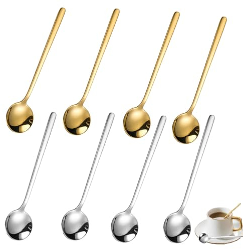 8 Pezzi Cucchiaino Caffè In Acciaio Inossidabile,Cucchiaino Anguria,Cucchiaini Tè in Acciaio Inox,Cucchiaino da Tè,Cucchiaio da Dessert,Cucchiaini Caffè,Cucchiai Creativi a Forma Pala