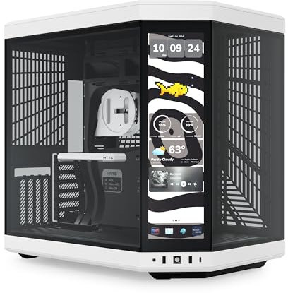 HYTE Y70 Touch Infinite Dual Chamber ATX Mid Tower Custodia estetica moderna con touchscreen LCD 2.5K integrato - Panda