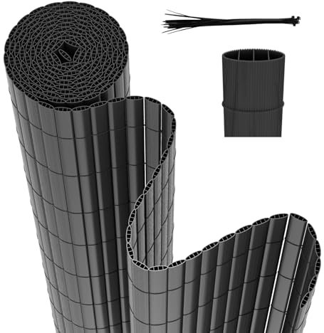 Hebitod Esterilla de protección visual de PVC, 180 x 700 cm, protección visual estándar, triple refuerzo interior, jardín, balcón, terraza, valla de protección visual con bridas, revestimiento de