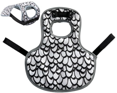 Vêtements de poulet pour poules, gilet imperméable avec tablier réglable, protection des ailes pour élevage de volaille et parc, Noir/blanc, Siehe Beschreibung