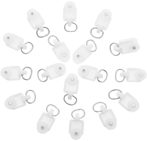 TOYANDONA 100 Piezas Rodillos Doble Rueda para Rieles de Cortina de Techo Deslizadores Silenciosos para Pista de Cortinas con Gancho Accesorios de Reemplazo Corredera Compatible