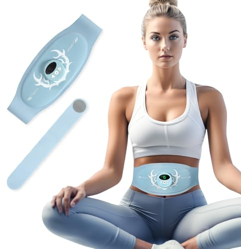 Braload EMS Trainingsgerät Bauchmuskeltrainer, USB Wiederaufladbarer Elektrischer ABS Stimulator, 6 Modi & 15 Intensitäten, Verstellbarer Gürtel für Taille 62–124 cm