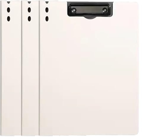 Classeur sans perforation avec pince à ressort, porte-bloc de bureau, porte-documents avec clip latéral pour papier format lettre, grande capacité