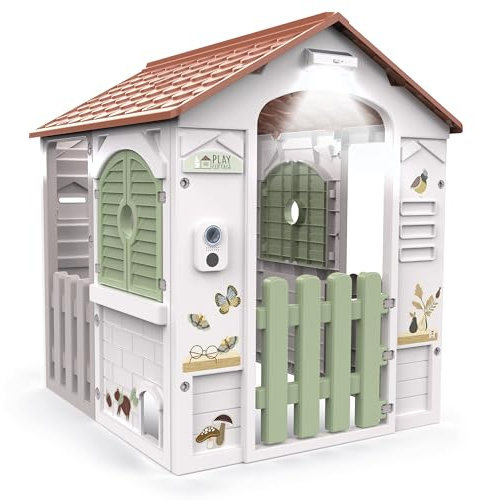 Chicos - Play Cottage | Casetta per Bambini Interattiva da Giardino con Luce e Suoni oltre a Finestre Apribili e Gattaiola | Da 2 Anni (89608)