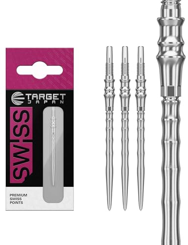 Target Japan Premium Swiss Points Set med 3 bitar – 30 MM/35 MM/40 mm – svart/kisel/blå/silver | dartbits, reservdelar, professionella darttillbehör