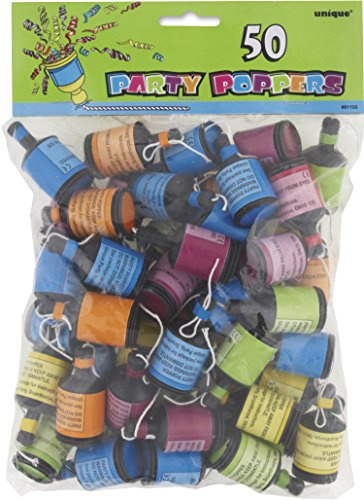 Multicolor Party Poppers - Pack of 50 - Fun and Easy to Use, Perfect for Celebrations and Special Occasions